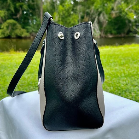 MICHAEL Michael Kors Sutton Stripe Convertible Medium Saffiano Leather Satchel - Picture 8 of 16